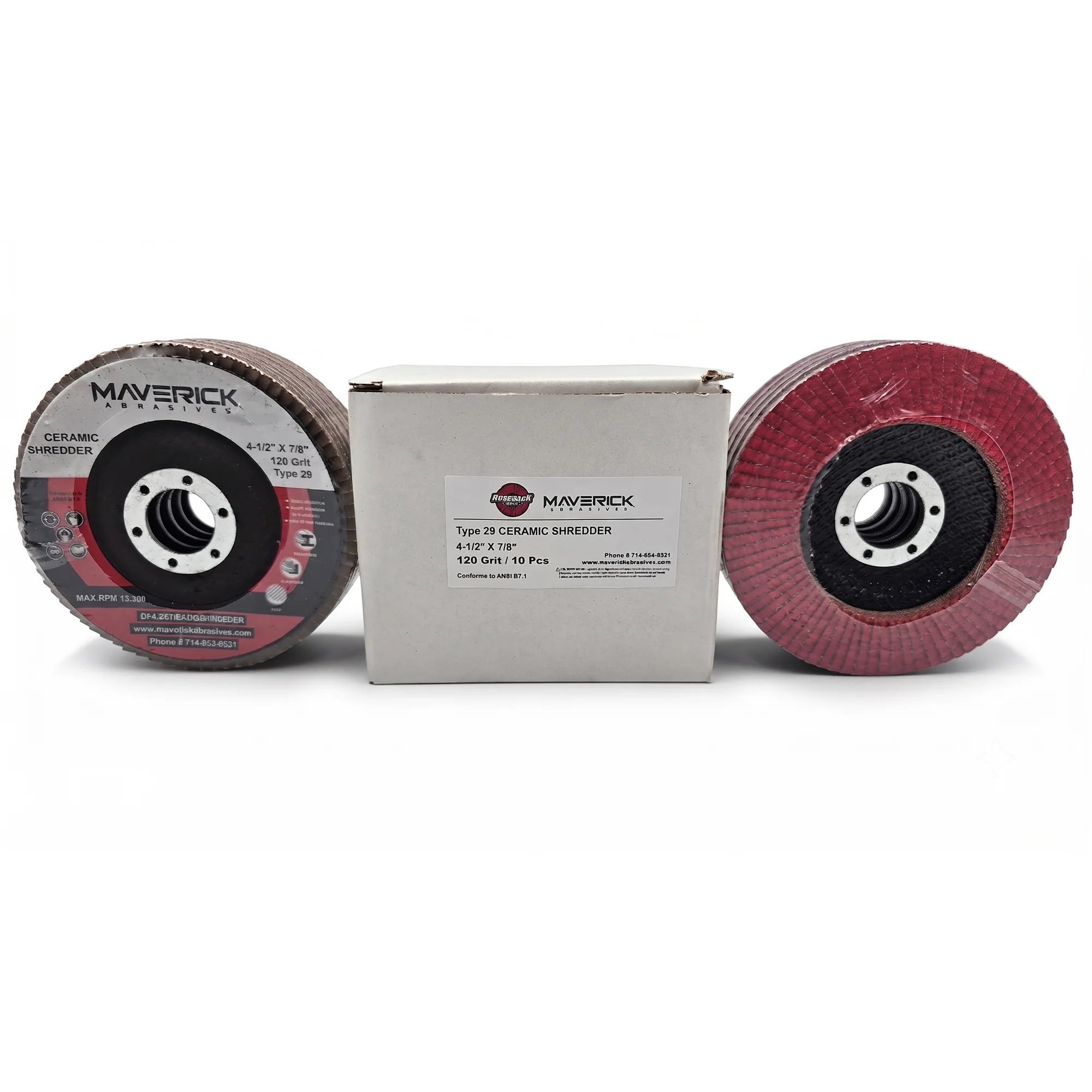 4-1/2" x 7/8" High Density Ceramic Flap Disc, Type 29 (36-120 Grit) - Image 12