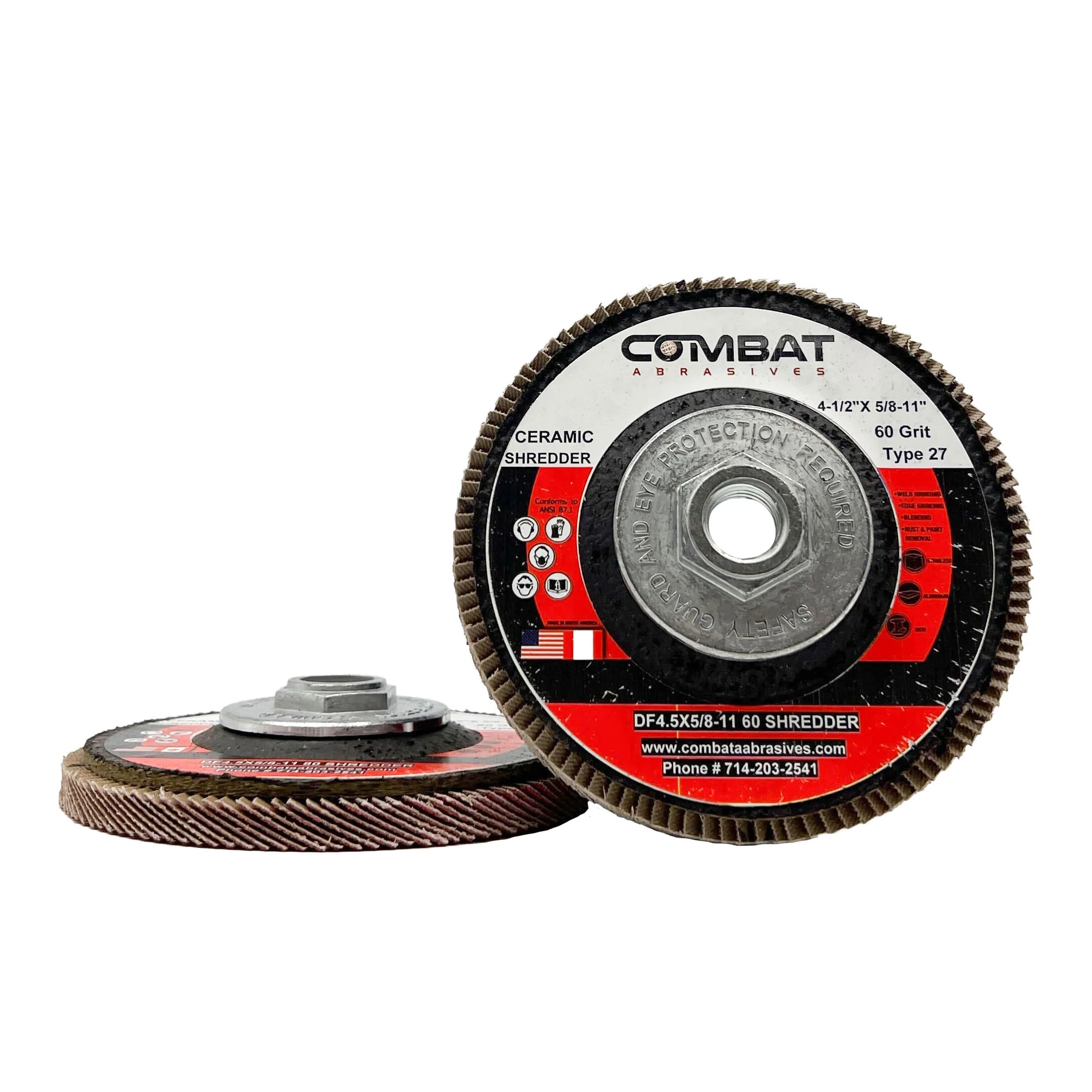 Ceramic Shredder Flap Discs 4-1⁄2" x 5/8-11" With Hub (Type 29) 5X LIFE! - Image 3