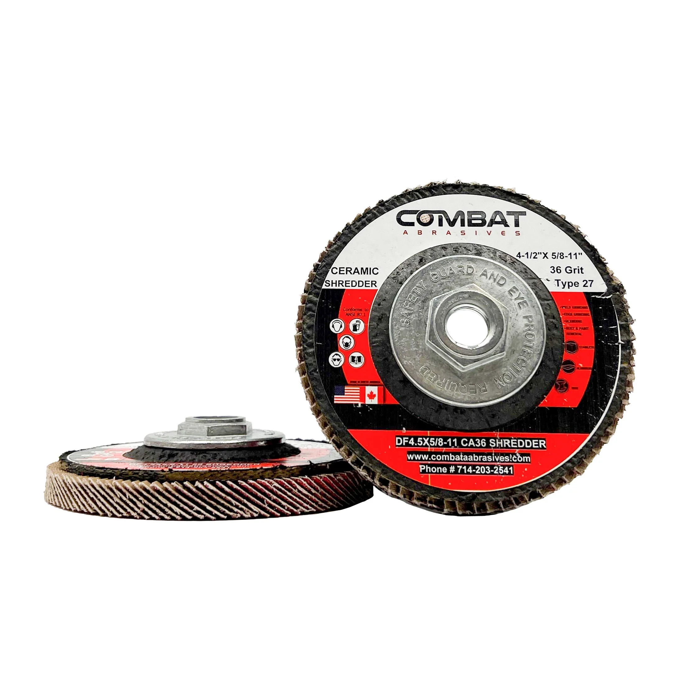 Ceramic Shredder Flap Discs 4-1⁄2" x 5/8-11" With Hub (Type 29) 5X LIFE! - Image 5