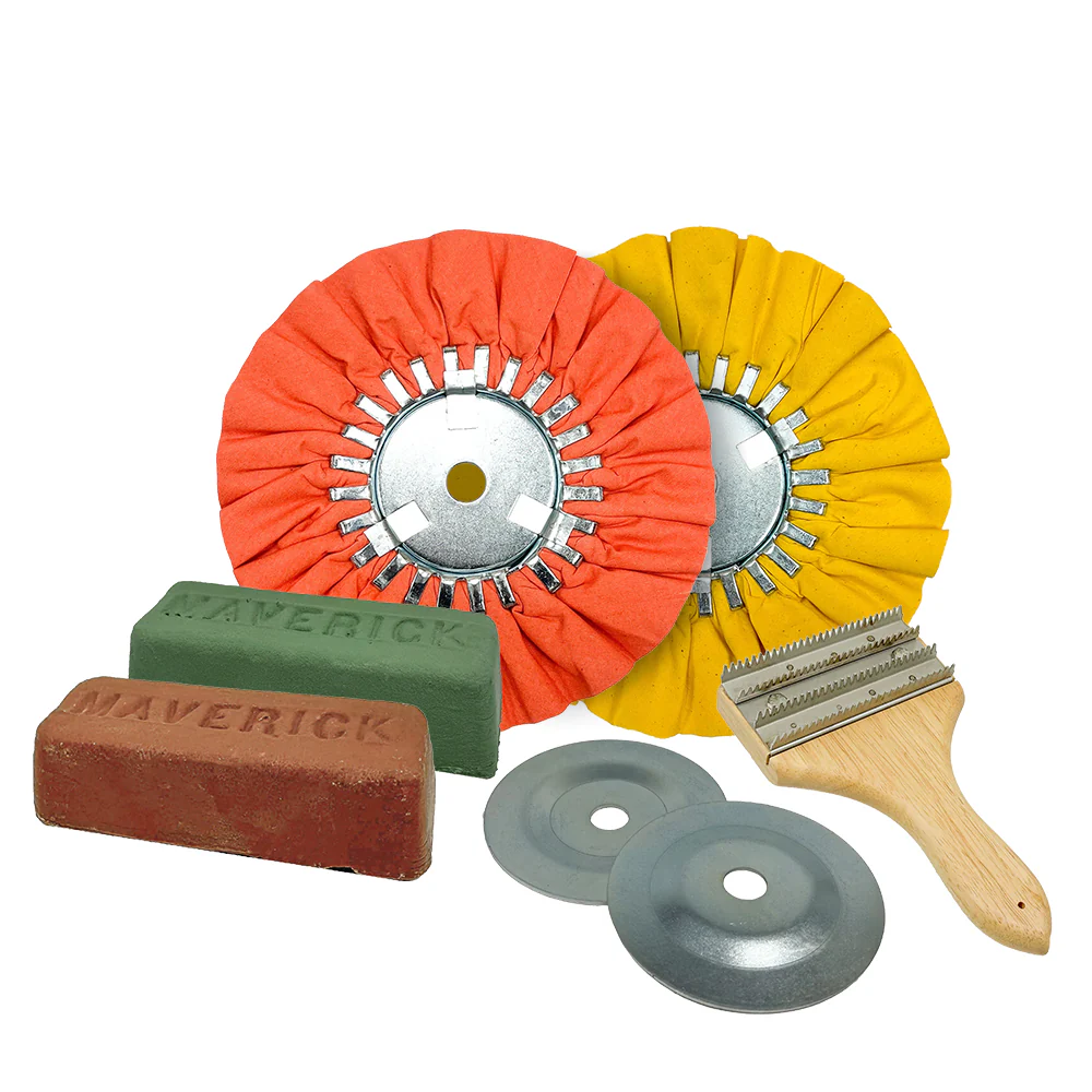 Complete Metal Polishing Kits for Aluminum, Stainless Steel, & Brass